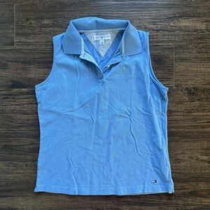 Tommy Hilfiger Golf Women's Medium Blue Sleeveless Polo Shirt